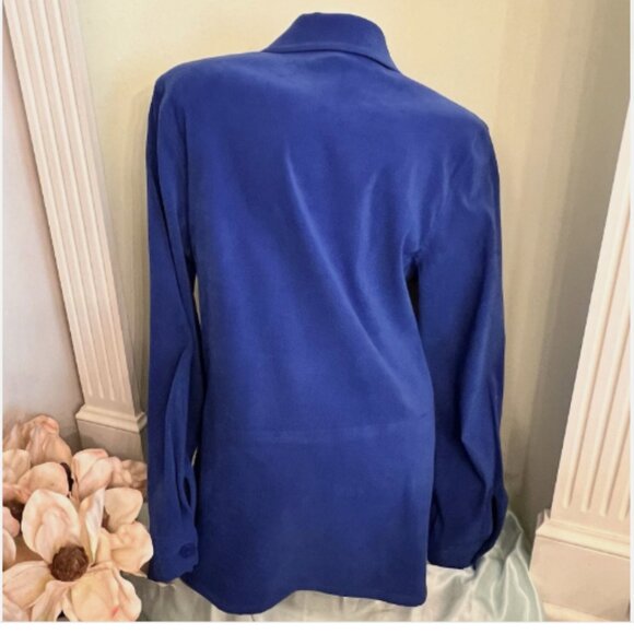 Appleseed’s. Size Large. Suede Cloth. Blue. Long Sleeve. Shacket AL - Picture 5 of 6